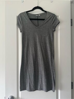 GAP Heather Gray V-Neck Mini Dress